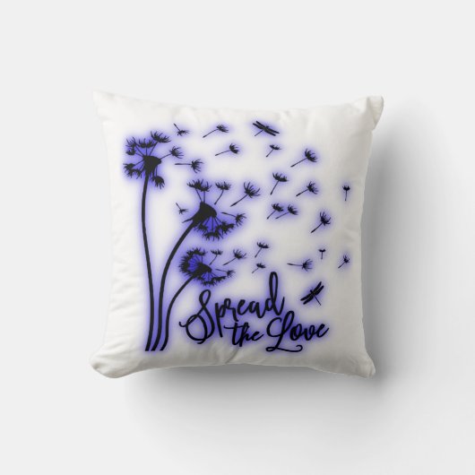 愛を広げて ハルジオンとトンボ クッション (正面)