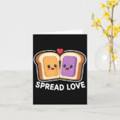 愛を広げて ピーナッツバターとジェリー バレンタインデー デジ カード (黄色い花)