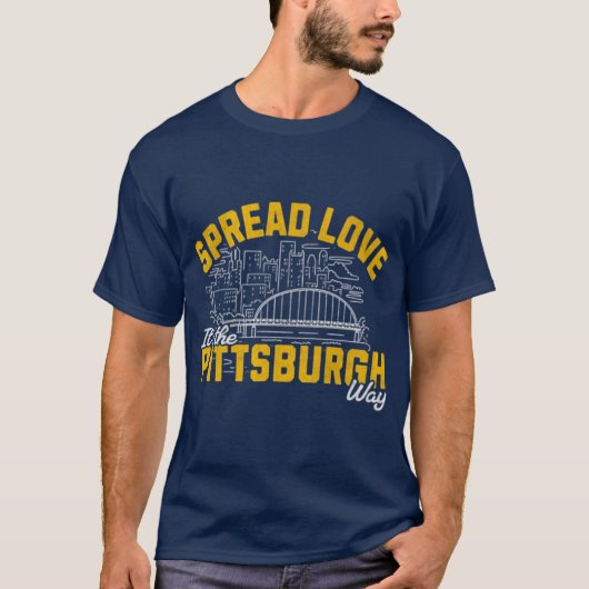 愛を広げよう、ピッツバーグ流 Tシャツ (正面)