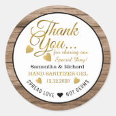 愛を広げる ハンドサニタイザー 木製 感謝の気持ちを表すギフト ラウンドシール (正面)