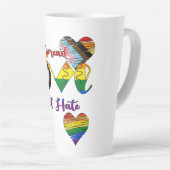 愛を広めて憎まない カフェラテマグ (右アングル)