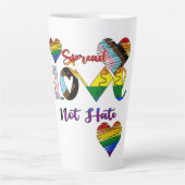 愛を広めて憎まない カフェラテマグ (正面)