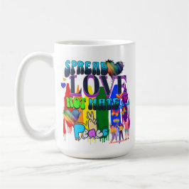 愛を広めて憎まない | LGBTQI+プライド コーヒーマグカップ