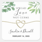愛を広めよう、病気を広めるな ウェディング スクエアシール (正面)