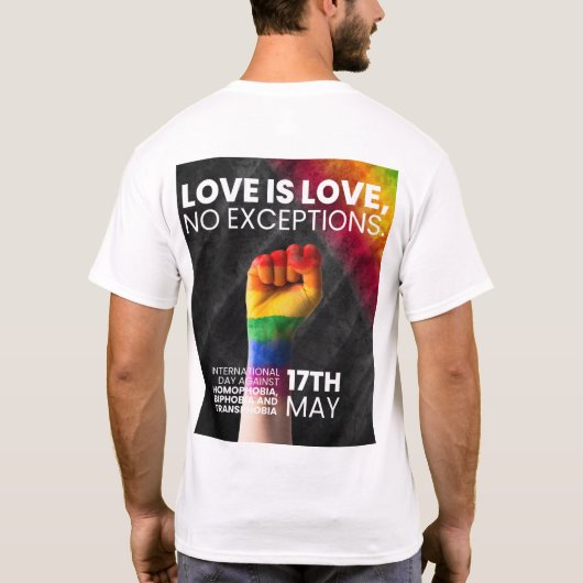 愛を広めるデザインTシャツ Tシャツ (裏面)