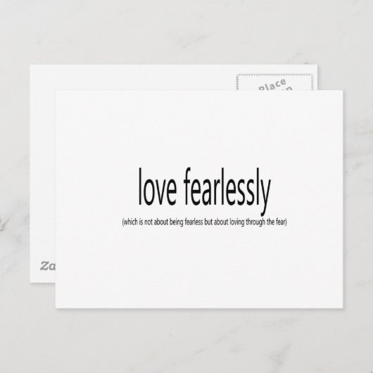 愛を恐れずに言う名言アート ポストカード (正面/裏面)