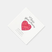 愛を情熱のルビーで輝かせ結婚ハート スタンダードカクテルナプキン (角)