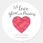 愛を愛のルビーの水の色結婚で輝く ラウンドシール (正面)