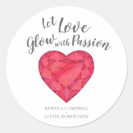 愛を愛のルビーの水の色結婚で輝く ラウンドシール