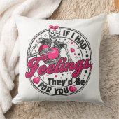 愛を感じたら - ユニークなスケルトンのバレンタインデー クッション (ブランケット)