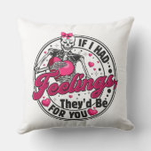 愛を感じたら - ユニークなスケルトンのバレンタインデー クッション (裏面)