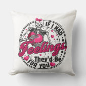 愛を感じたら - ユニークなスケルトンのバレンタインデー クッション (正面)