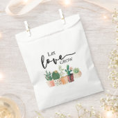 愛を成長させる，サボテン，多肉植物，好意ギフトラベル フェイバーバッグ (クリップ留めされた状態)