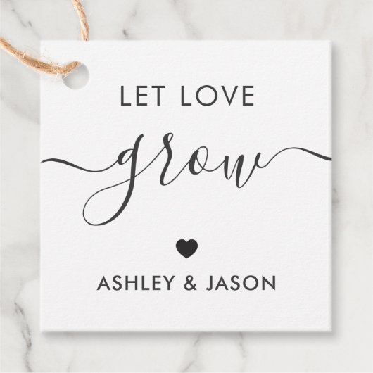 愛を成長させる、植物の贈り物のラベル結婚、's, Kraft フェイバータグ (正面)