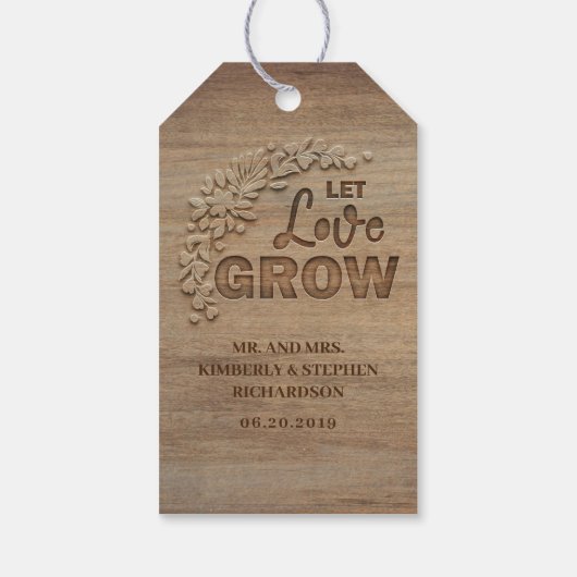 愛を成長させ素朴結婚る ギフトタグ (裏面)