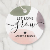 愛を成長ギフトラベル、バラ、セージとブドウ フェイバータグ (正面)