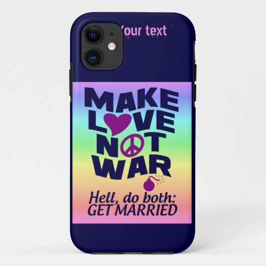 愛を戦争ではなくカスタムにするiPhoneのケースメイト Case-Mate iPhoneケース (裏面)