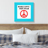 「愛を戦争に帰さない」平和サイン キャンバスプリント (インサイチュ (寝室))