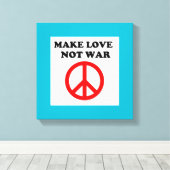 「愛を戦争に帰さない」平和サイン キャンバスプリント (インサイチュ (ウッドフロア))