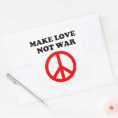 「愛を戦争に帰さない」平和サイン スクエアシール (封筒)