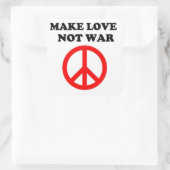 「愛を戦争に帰さない」平和サイン スクエアシール (バッグ)