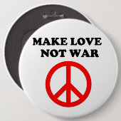「愛を戦争に帰さない」平和サイン 缶バッジ (正面&裏面)