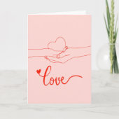愛を抱きしめるロマンチックなカップル カード (正面)