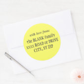 「愛を持って…」差出人住所ラベル ラウンドシール (封筒)