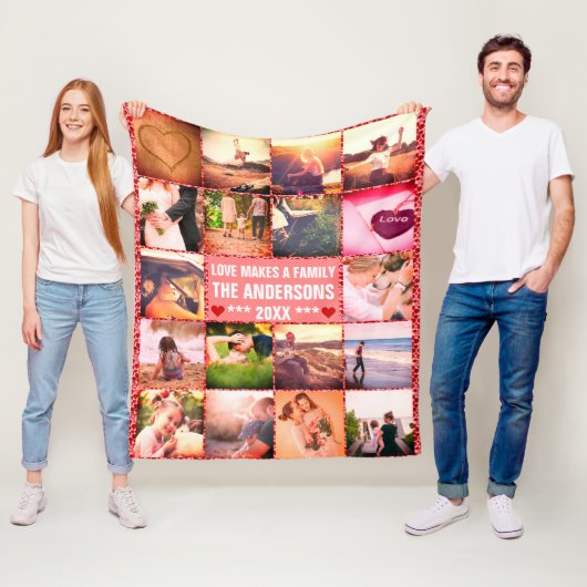 愛を持つカス包まれたタムファミリ フリースブランケット (インサイチュ)