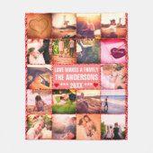 愛を持つカス包まれたタムファミリ フリースブランケット (正面)