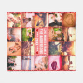 愛を持つカス包まれたタムファミリ フリースブランケット (正面(横))