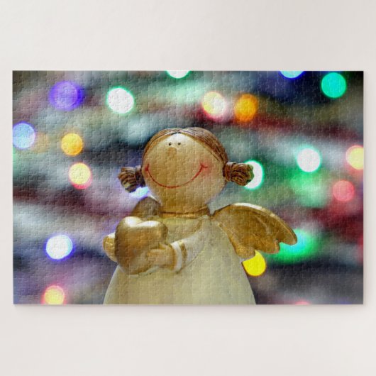 愛を持つクリスマスエンジェルハート ジグソーパズル (横)