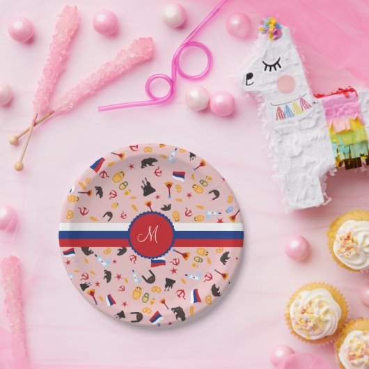 愛を持つロシアから – モノグラロシアのム ペーパープレート (パーティー)