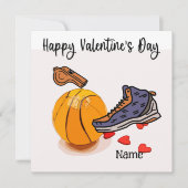愛を持つ選手からのバスケットボールバレンタインデー カード (正面)