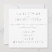 「愛を持つ」灰色の四角い結婚式招待状 招待状 (裏面)