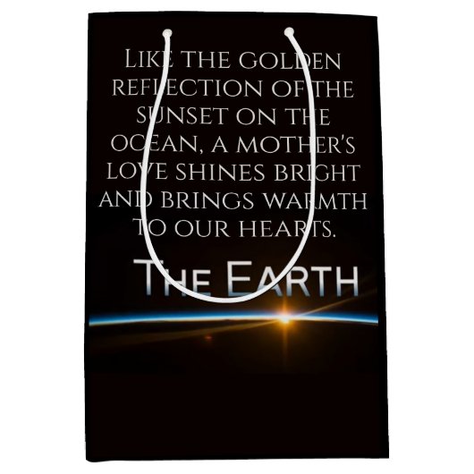 愛を持賛美ちて幸せな母の日を過ごす ミディアムペーパーバッグ (正面)