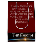 愛を持賛美ちて幸せな母の日を過ごす ミディアムペーパーバッグ (裏面)