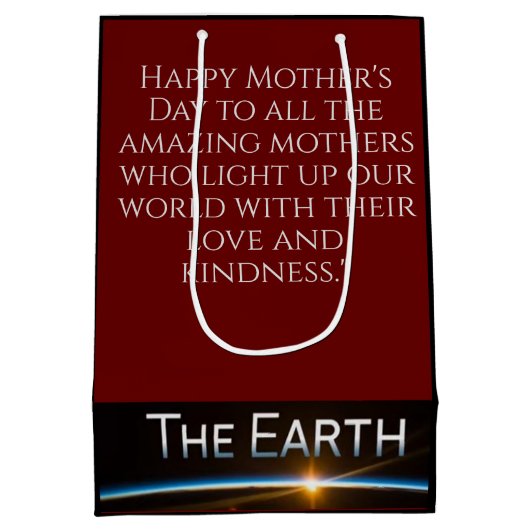 愛を持賛美ちて幸せな母の日を過ごす ミディアムペーパーバッグ (裏面)