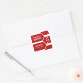 愛を指す日付ステッカーを保存 スクエアシール (封筒)