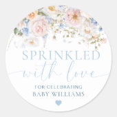 愛を振りかけるハーグローブ笛赤ちゃんシャワー ラウンドシール (正面)