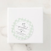 愛を振りかける緑色のギンガムのロッキングホース フェイバータグ (インサイチュ)