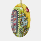 愛を探すロボットかわいいハート自動販売機 セラミックオーナメント (右)