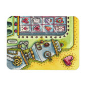 愛を探すロボットかわいいハート自動販売機 マグネット (横)