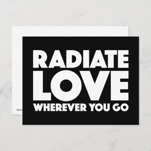 愛を放つ白い黒い引用文 ポストカード (正面/裏面)