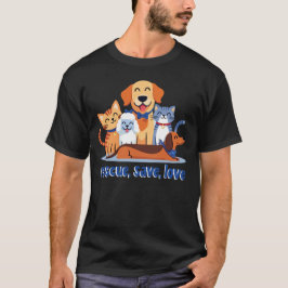 愛を救うレスキュー 動物レスキューに心温まる思い Tシャツ