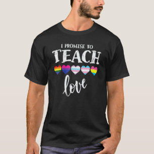 愛を教えることを約束します LGBT Q プライド 誇りを持つアライ ティーシャツ Tシャツ