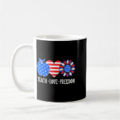愛を教える自由 アメリカ国旗 愛国教師 4th コーヒーマグカップ (左)