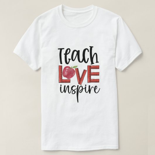 愛を教え、インスピレーションを与える先生への感謝の気持ち Tシャツ (デザイン正面)