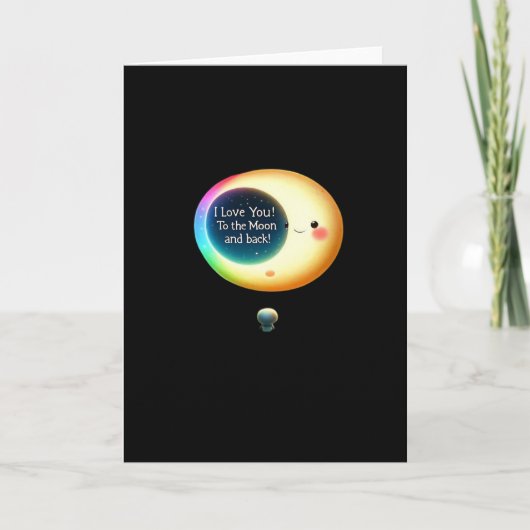 愛を月と星にまで - ロマンチックな記念品 カード (正面)