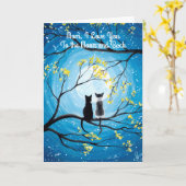 愛を月と星に猫とママへ - 母の日 カード (黄色い花)